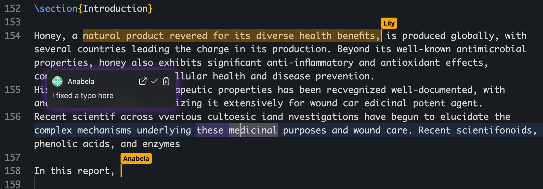Two people editing the same document at the same time
